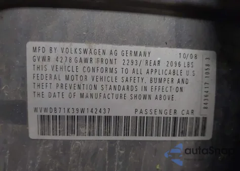 2009 Volkswagen Rabbit S from USA, damaged, VIN WVWDB71K39W142437